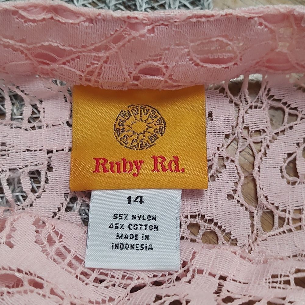 Ruby Rd. Favorites Lace Button Down Pink Top Sz 14 - image 5
